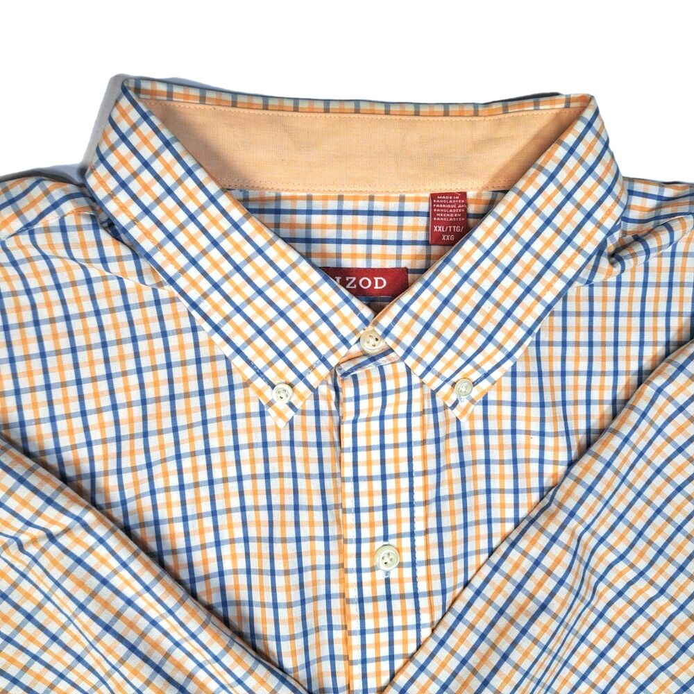 IZOD shirt  Men's Size XXL Multicolor Long Sleeve Button Down plaid Collared EUC